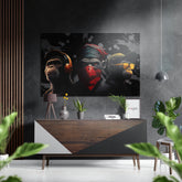 3 Wise Monkeys Brushed Aluminum Dibond Wall Art.